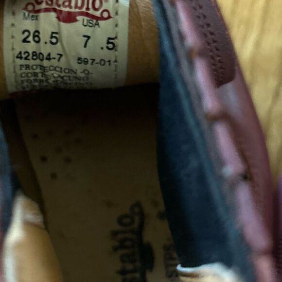 Establo Tan Ankle Boots genuine Leather Size 7.5 Slip On style Western - Picture 5 of 9